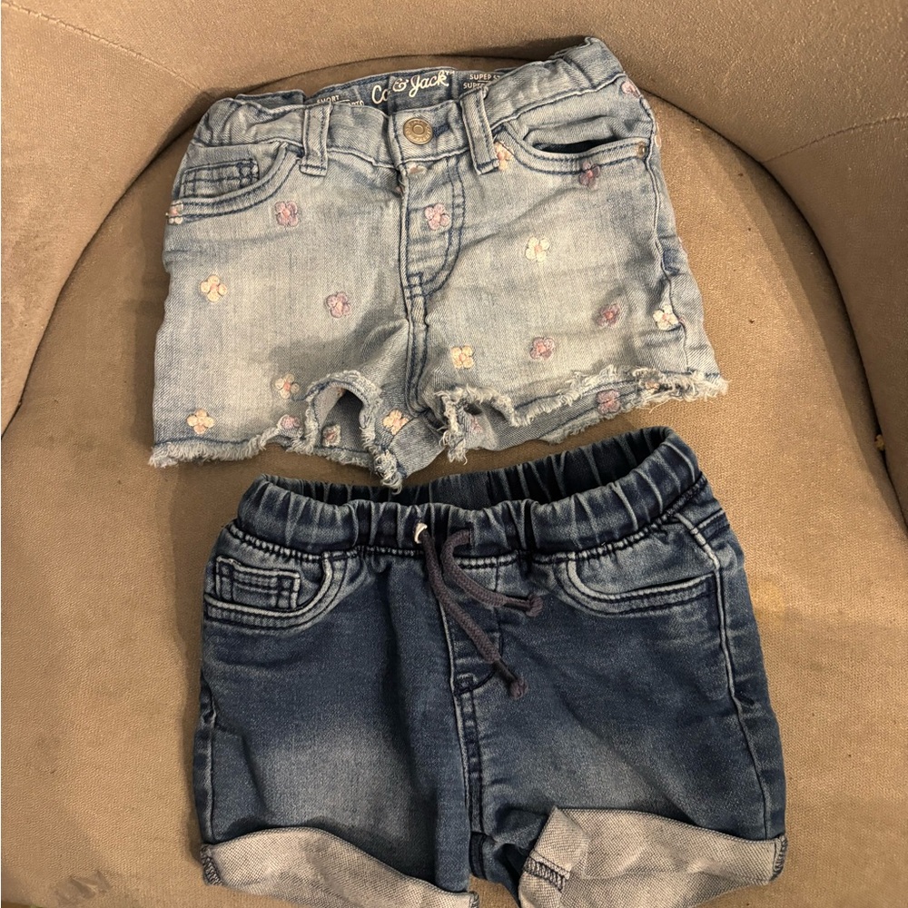 Cat & Jack Girls' Denim Shorts Set - Light Wash & Dark Wash Bundle Size 2-3 - Picture 10 of 16